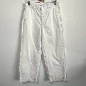 Urban Outfitters Wide Leg Baggy Jeans 32 x 30 White Barrel Crop Trendy Casual